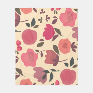 Couverture Polaire Boho Style Poussière Motif Floral.