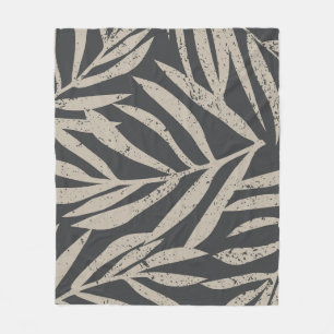 Couverture Polaire Boho Tropical Grunge Palm Feuille Motif