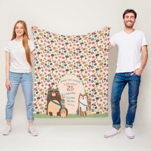 Couverture Polaire Bois Animaux BÉBÉ STATS Garçon Girl Décor de la ch