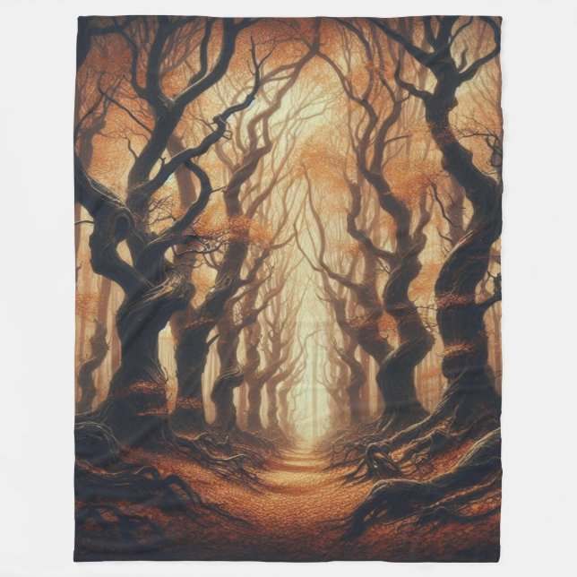 Couverture Polaire Bois d'automne gothique (Devant)