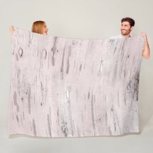 Couverture Polaire Bois de bouleau blanc Grange rustique Ferme Chic