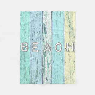 Couverture Polaire Bois de flottage rustique de plage