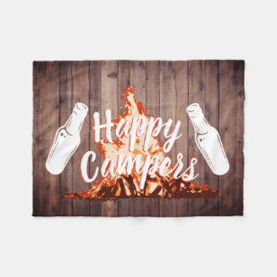 Couverture Polaire Bois rustique de bières de camping et de