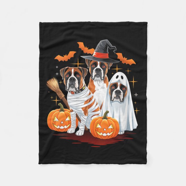 Couverture Polaire Boîteuse drôle de trois boxeurs citrouille Hallowe (Devant)