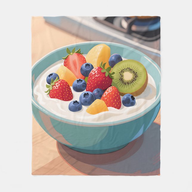 Couverture Polaire Bol de yaourt aux fruits frais (Devant)