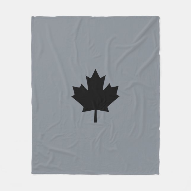 Couverture Polaire Bold Canadian Black Maple Leaf (Devant)