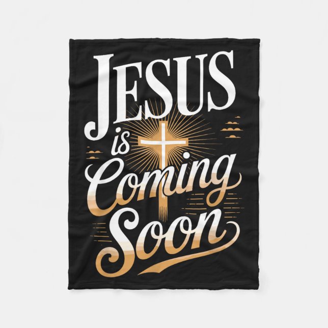 Couverture Polaire Bold Jesus Is Coming Soon Christian Apparel  (Devant)