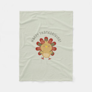 Couverture Polaire Bon thanksgiving mignon de Kawaii Turquie