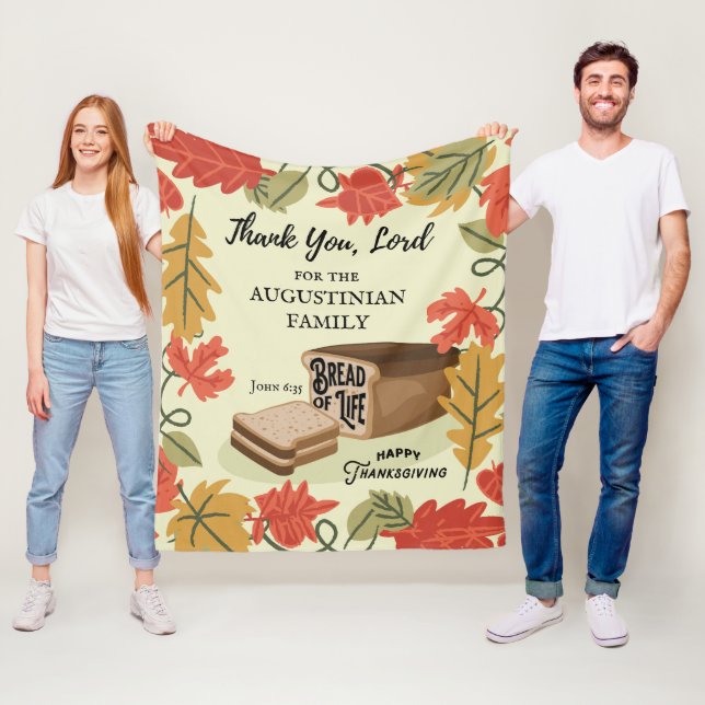 Couverture Polaire Bon thanksgiving PAIN DE VIE Nom de famille (En situation)