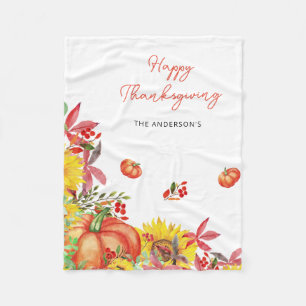 Couverture Polaire Bon thanksgiving Rustique Orange Citrouille