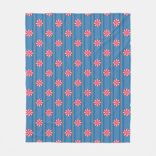 Couverture Polaire Bonbons de Noël bleu poivrée Fun and Fancy