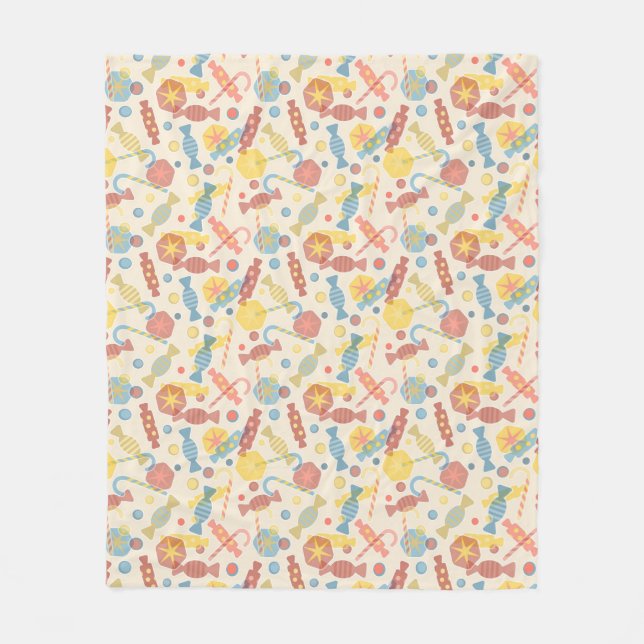 Couverture Polaire Bonbons et motif de sucrerie (Devant)