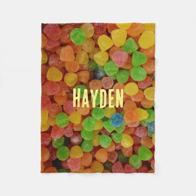 Couverture Polaire Bonbons Gommeux Colorés Personnalisés (Devant)
