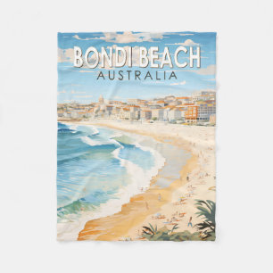 Couverture Polaire Bondi Beach Australie Travel Art Vintage