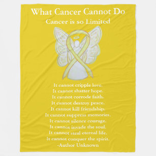 Couverture Polaire Bone Cancer Yellow Awareness Ribbon Fleece Blanche