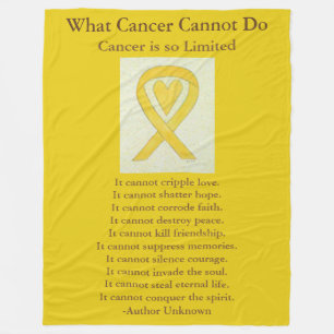 Couverture Polaire Bone Cancer Yellow Awareness Ribbon Fleece Blanche