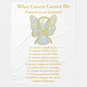 Couverture Polaire Bone Cancer Yellow Awareness Ribbon Fleece Blanche