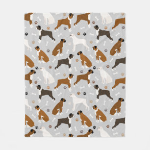 Couverture Polaire Bones et pattes de chien de boxe
