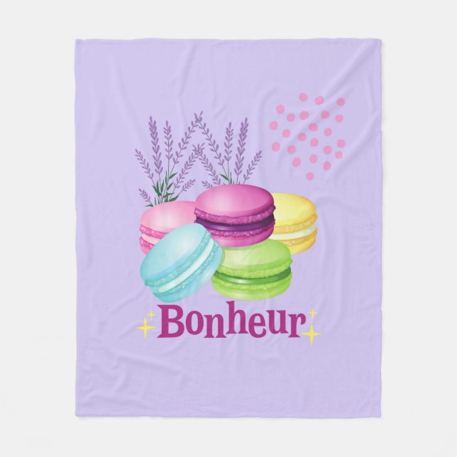 Couverture Polaire Bonheur Macarons (Devant)