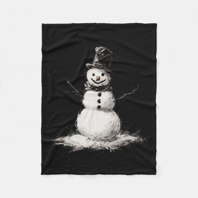 Couverture polaire bonhomme de neige (Devant)