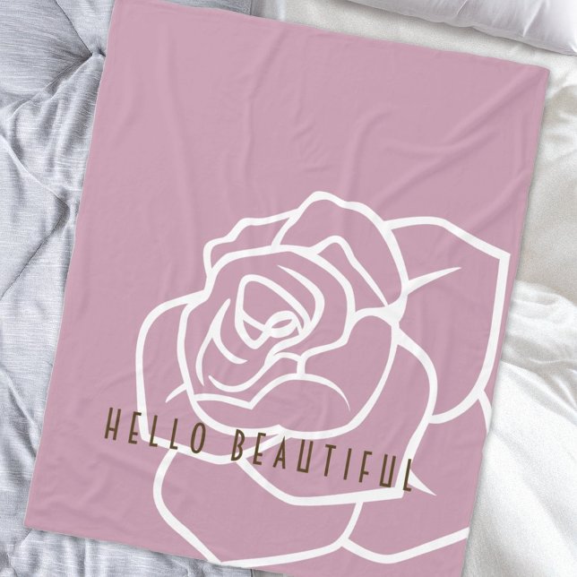 Couverture Polaire Bonjour Belle - Rose Rose Moderne Chic (Créateur téléchargé)