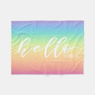 Couverture Polaire Bonjour chic d'Ombre d'arc-en-ciel en pastel