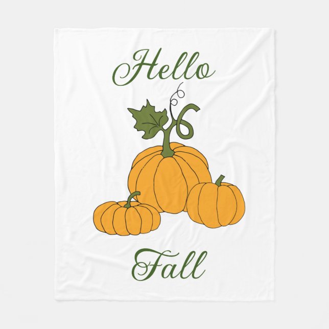 Couverture Polaire Bonjour Minimaliste Mignon Automne   (Devant)