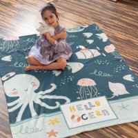 Bonjour Ocean Octopus et Poisson Nautique Blue Kid