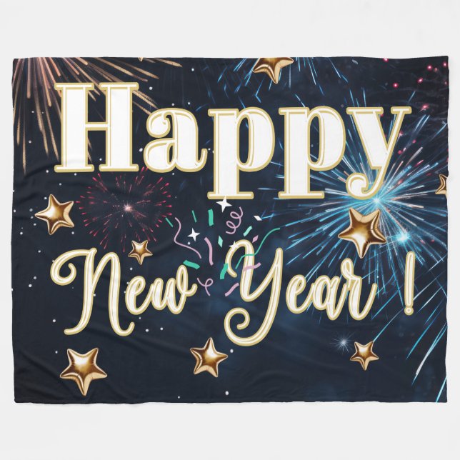 Couverture Polaire Bonne année (Devant (Horizontal))