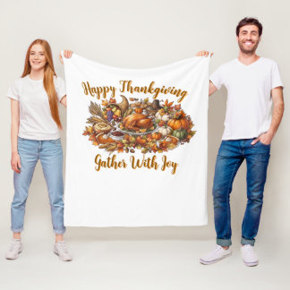 Couverture Polaire Bonne fête d'Action de grâce Rassembler avec joie
