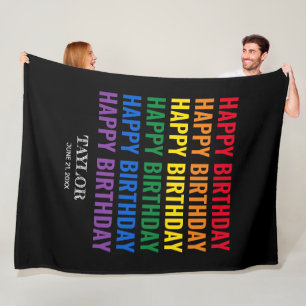 Couverture Polaire Bonne fête d'anniversaire LGBT Pride transgenre LG