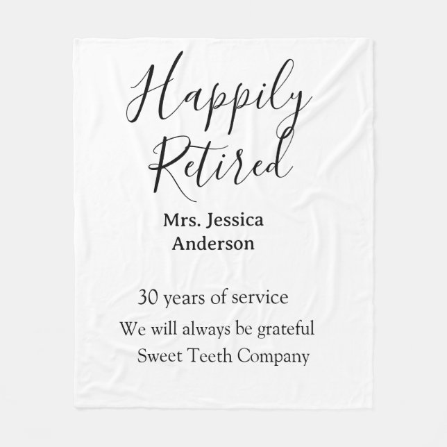 Couverture Polaire Bonne retraite ajouter le nom années de service à  (Devant)