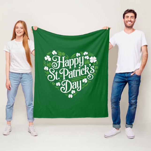 Couverture Polaire Bonne Saint Patrick's Day (En situation)