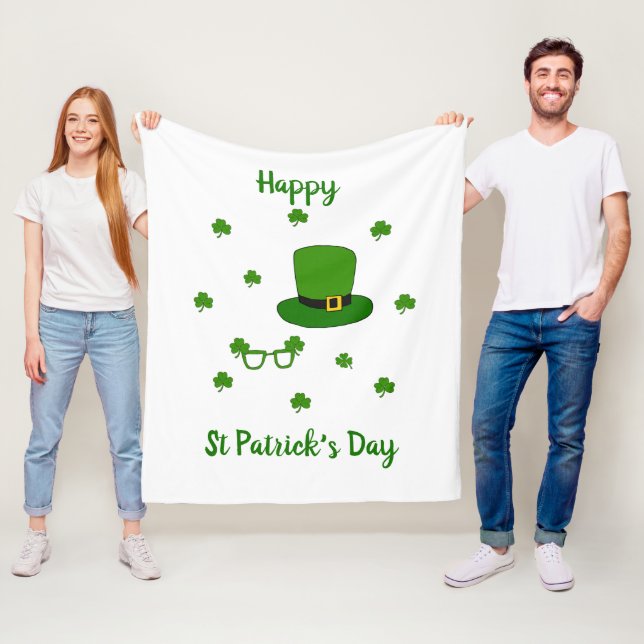 Couverture Polaire Bonne Saint Patrick's Day (En situation)
