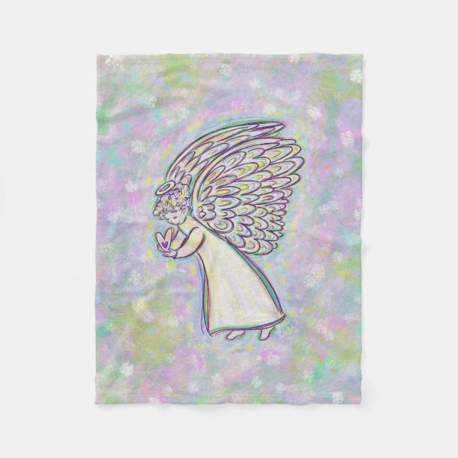 Couverture Polaire Bonnes choses Guardian Angel Custom Fleece Blanche (Devant)