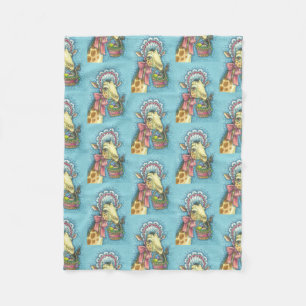 COUVERTURE POLAIRE BONNET DE PÂQUES GIRAFFE FLEECE BLANKET SM