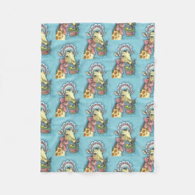 COUVERTURE POLAIRE BONNET DE PÂQUES GIRAFFE FLEECE BLANKET SM (Devant)