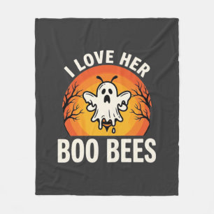 Couverture Polaire Boo Bees Halloween Ghost Bee Drôle Design_1