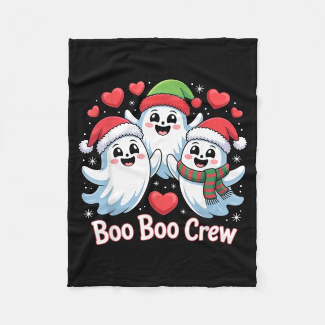 Couverture Polaire Boo-boo Crew Christmas Ghost Santa Hat Halloween H (Devant)