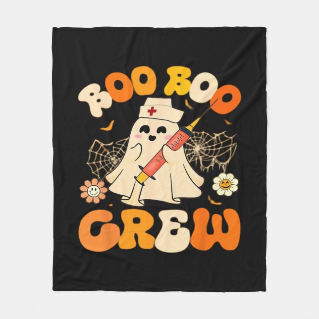 Couverture Polaire Boo Boo Crew Drôle Fantôme Pour Infirmière, Rétro  (Devant)