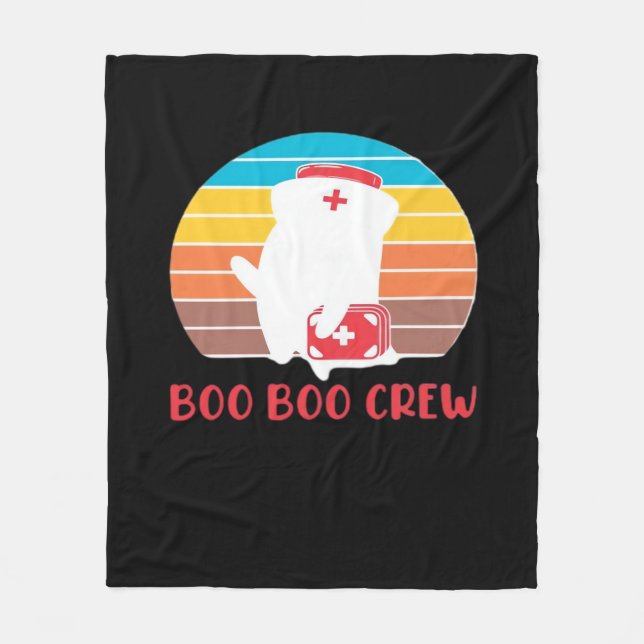 Couverture Polaire Boo Boo Crew Nurse Funny Ghost Halloween Classique (Devant)