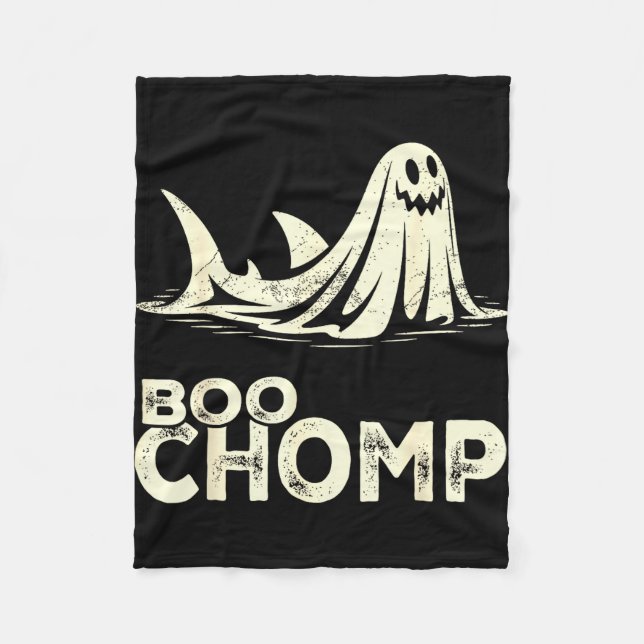 Couverture Polaire Boo chomp – drôle requin fantôme halloween rétro  (Devant)