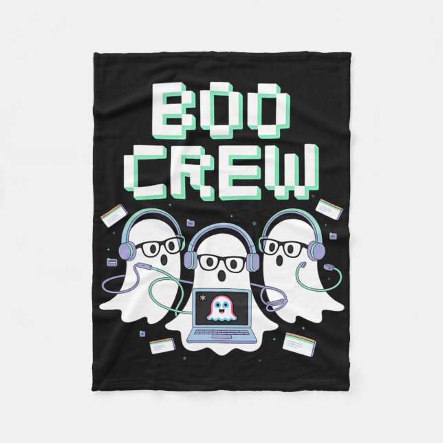 Couverture Polaire Boo Crew Halloween It Tech Help Desk Support Stem (Devant)