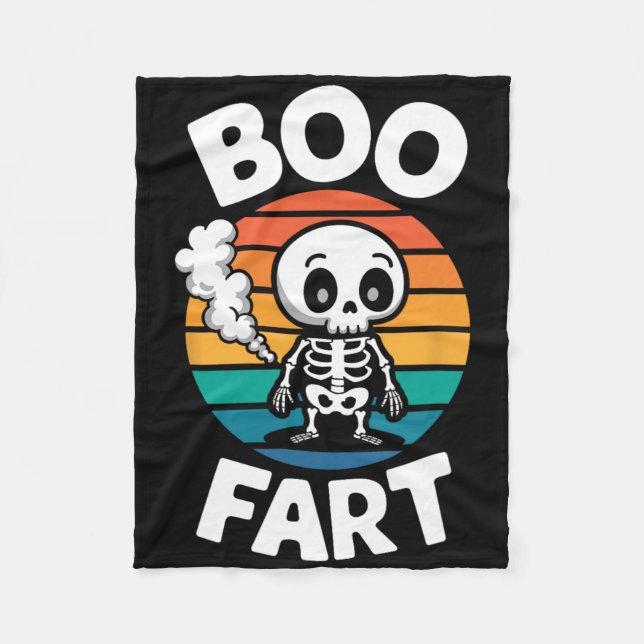 Couverture Polaire Boo Fart Drôle Farny Skeleton Pour Halloween (Devant)