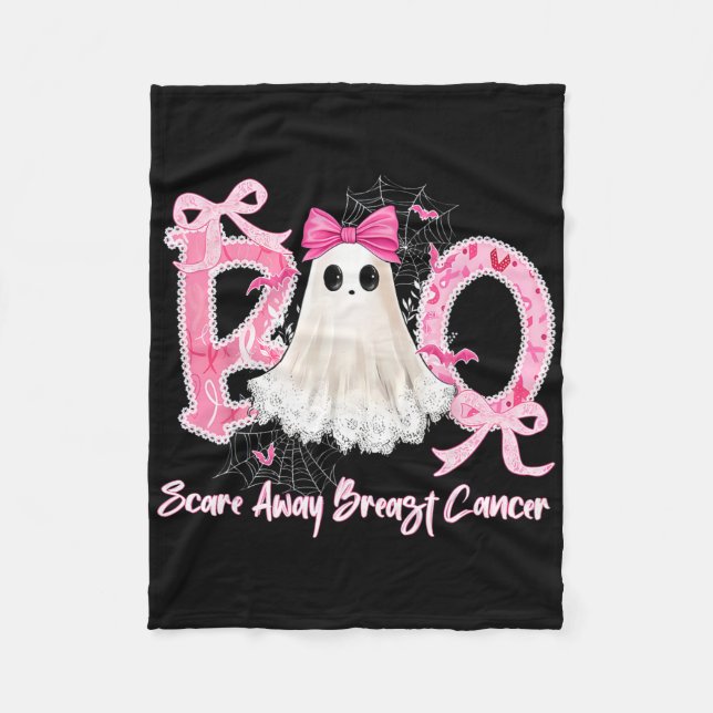 Couverture Polaire Boo S'Effraie Du Cancer Du Sein Halloween Lace Fan (Devant)