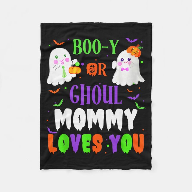 Couverture Polaire Boo-y Or Ghoul Mommy Loves You Boo Halloween Baby  (Devant)