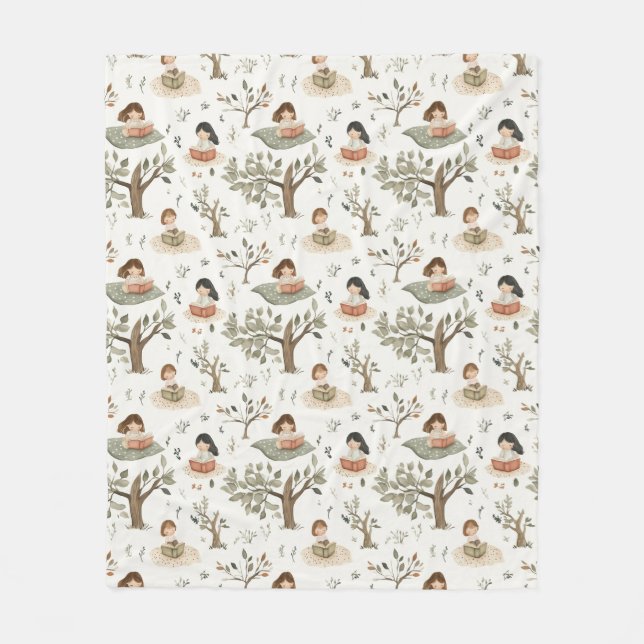 Couverture Polaire Book Worm Girl (Devant)