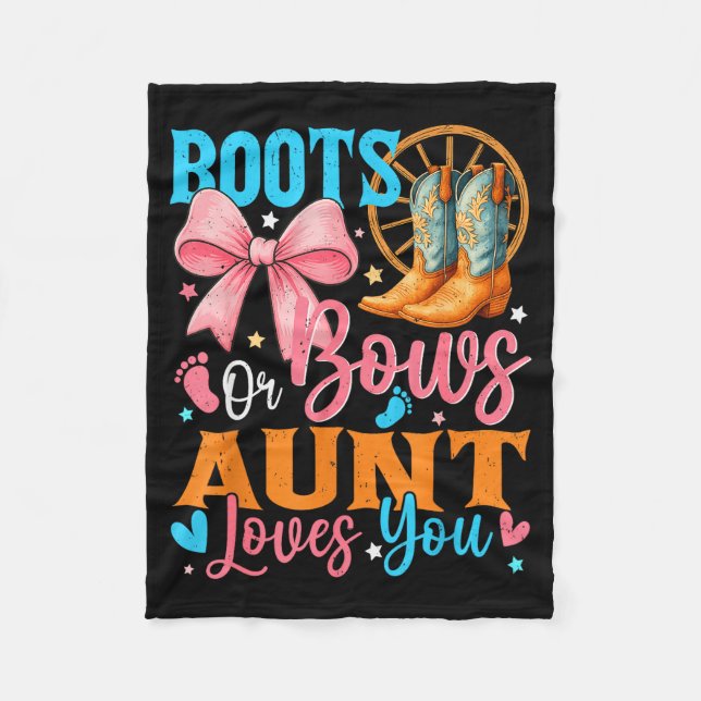 Couverture Polaire Boots Or Bows Aunt Loves You Gender Reveal Family  (Devant)