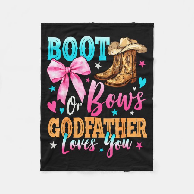 Couverture Polaire Boots Or Bows Godfather Loves You Gender Reveal Fa (Devant)
