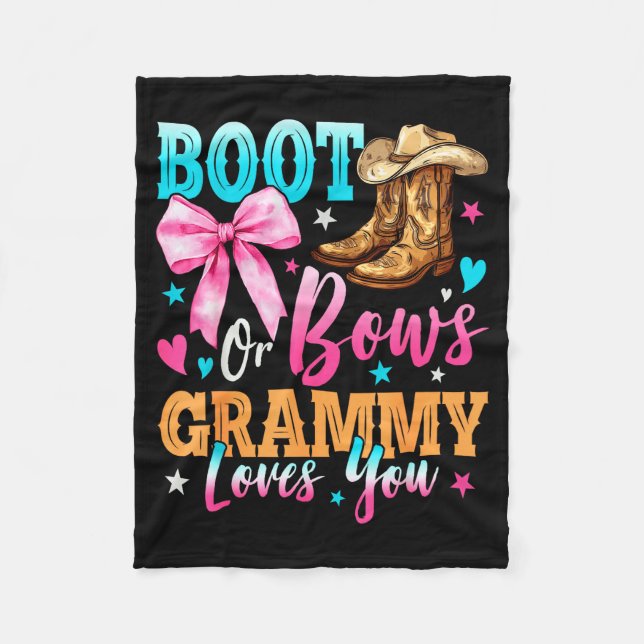 Couverture Polaire Boots Or Bows Grammy Loves You Gender Reveal Famil (Devant)